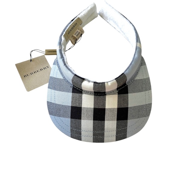 NWT! Burberry visor, OS, light blue, black and cream. - Picture 1 of 3